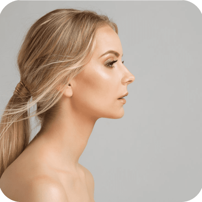 woman with perfect nose after rhinoplasty